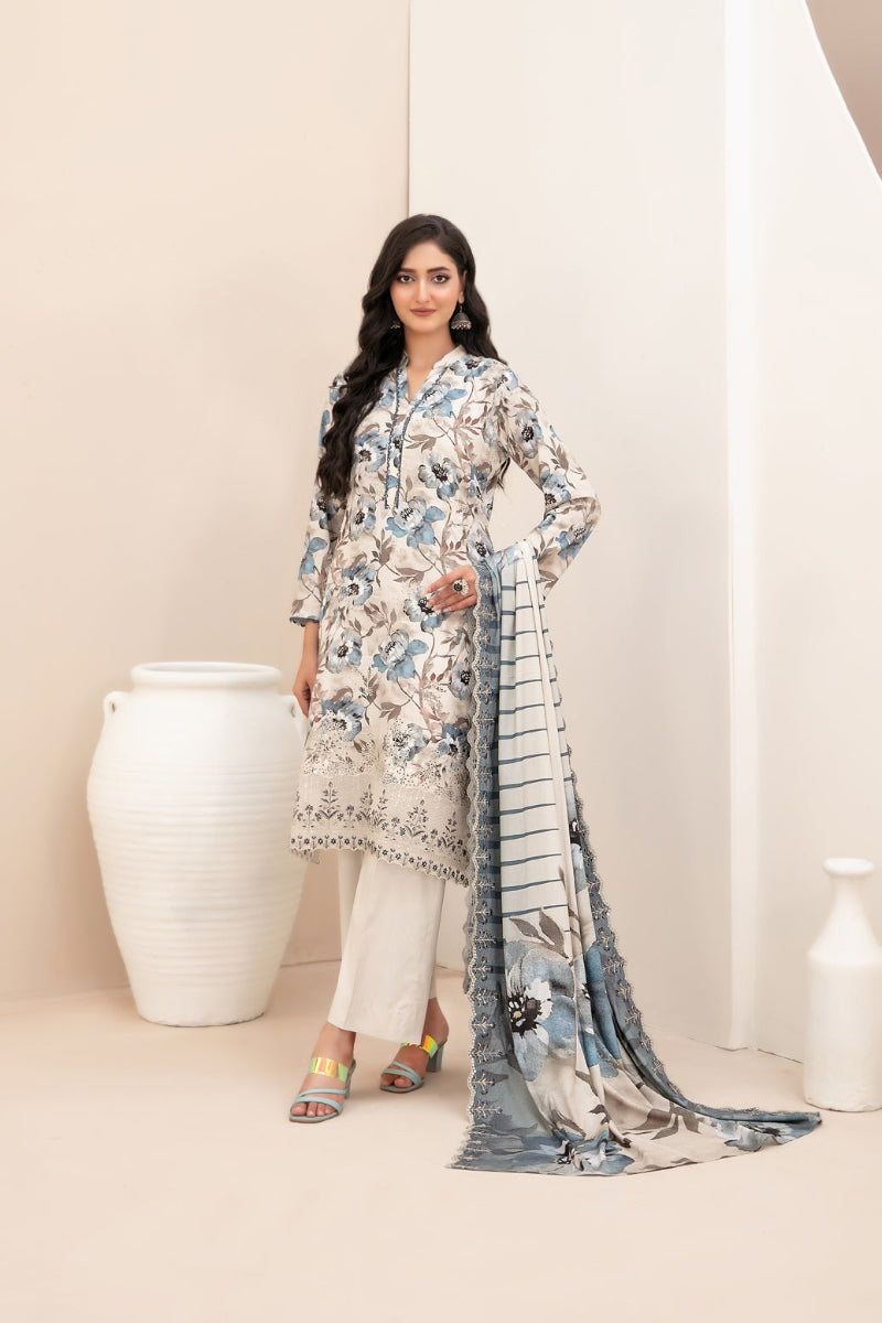 3 Piece Stitched Lawn Suit
