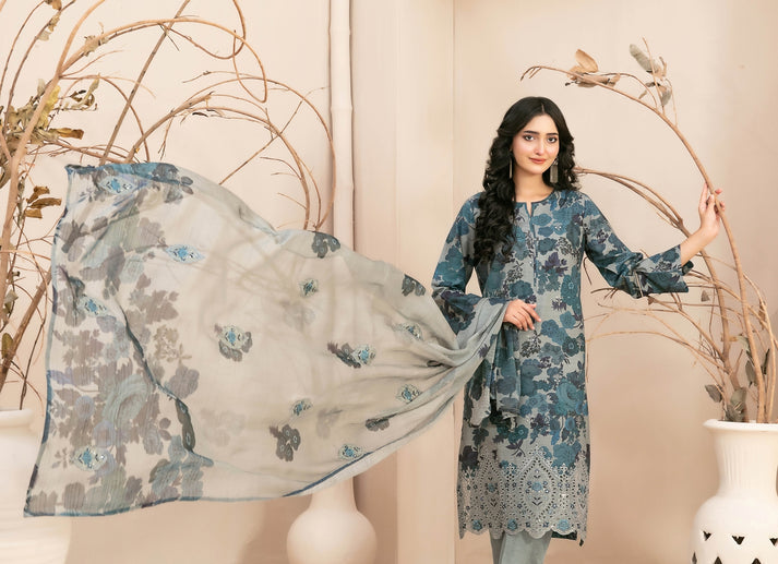Graceful Embroidered Lawn 3-Piece Suit