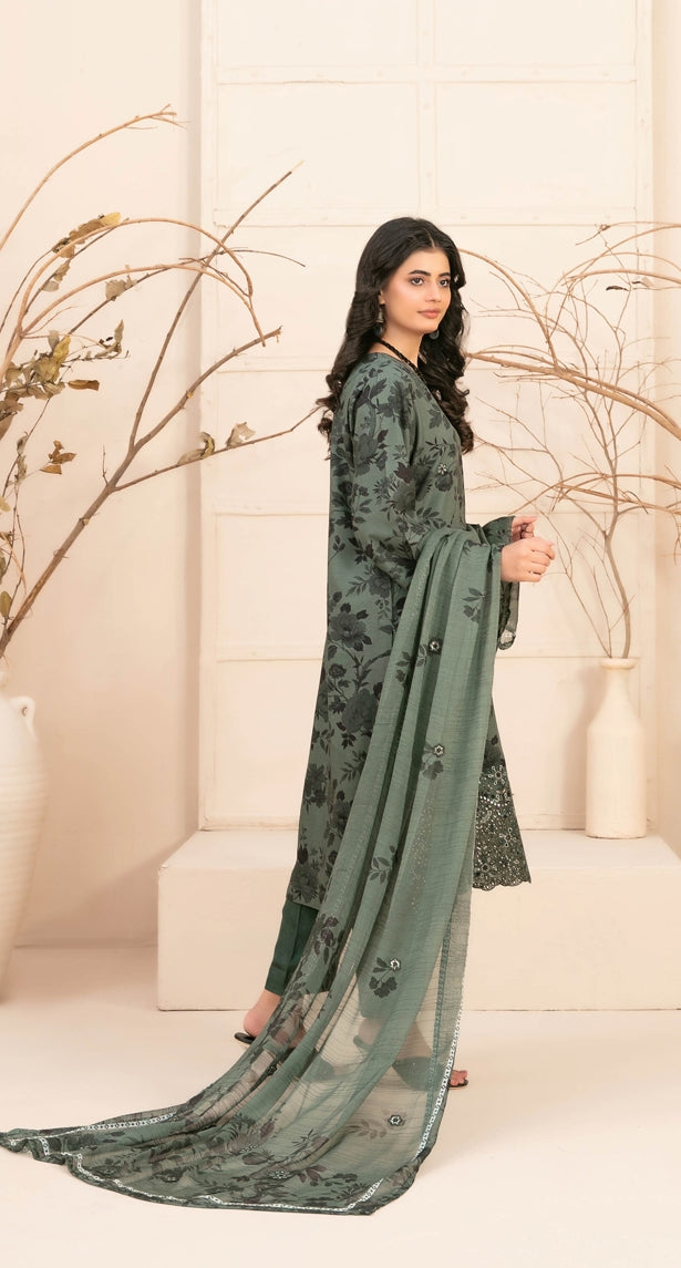 3 Piece Stitched Lawn suit