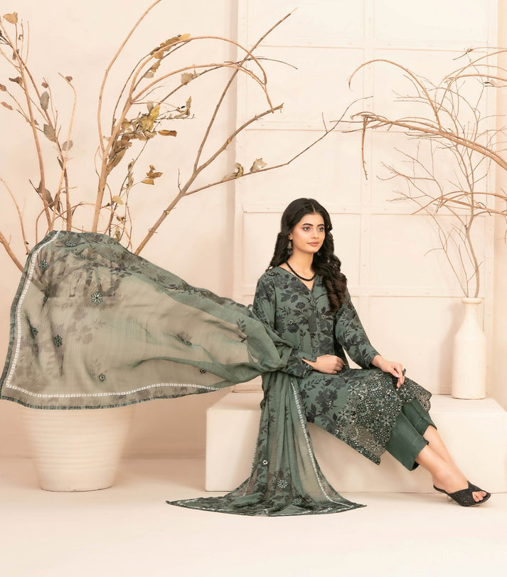 3 Piece Stitched Lawn suit