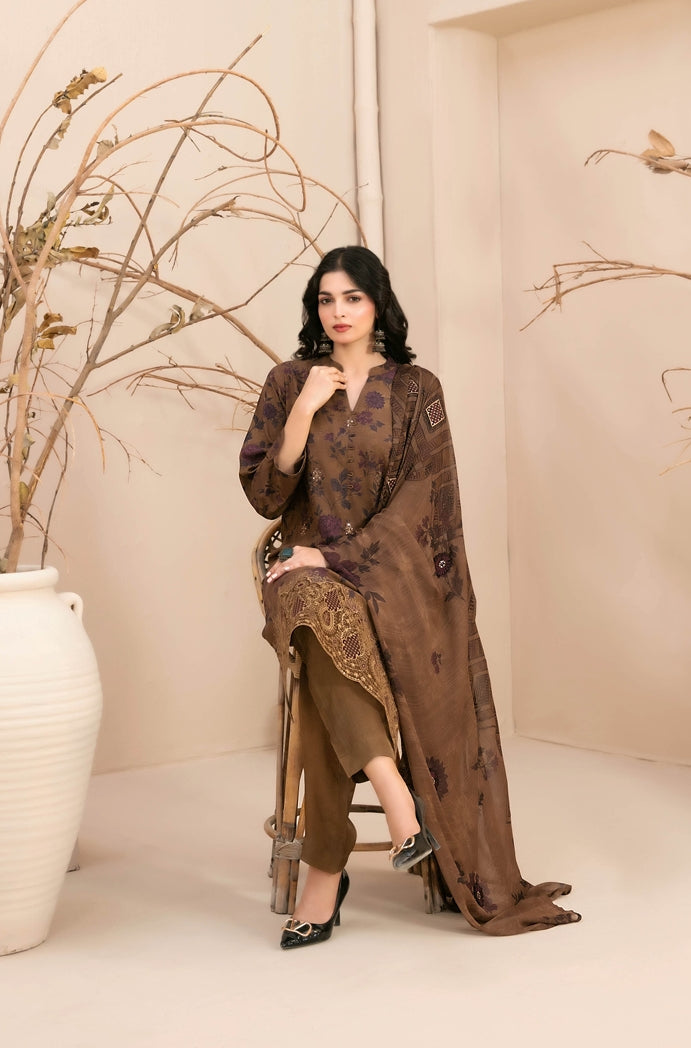 3 Piece Stitched Lawn Suit