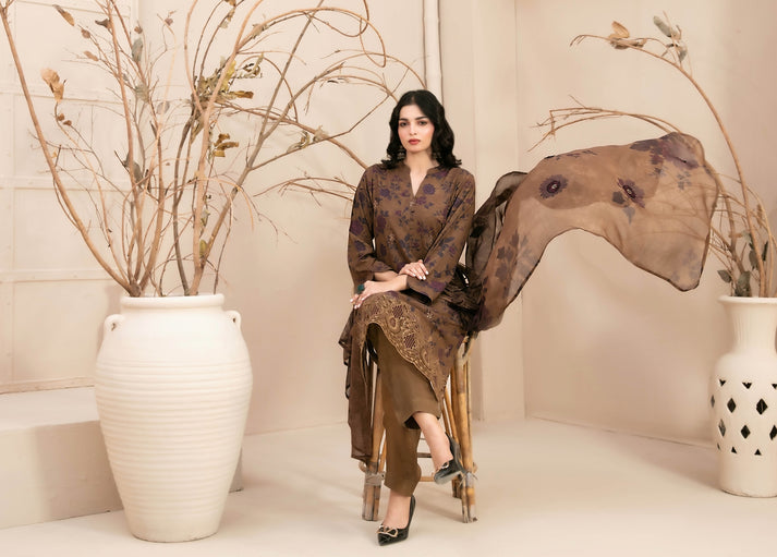 3 Piece Stitched Lawn Suit