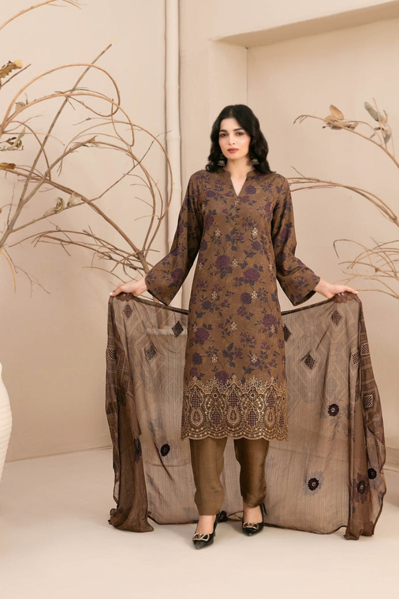 3 Piece Stitched Lawn Suit