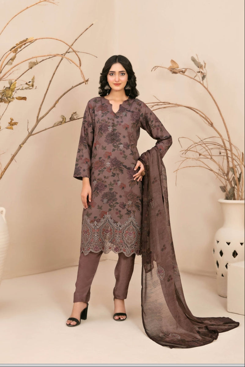 3 Piece Stitched Lawn suit
