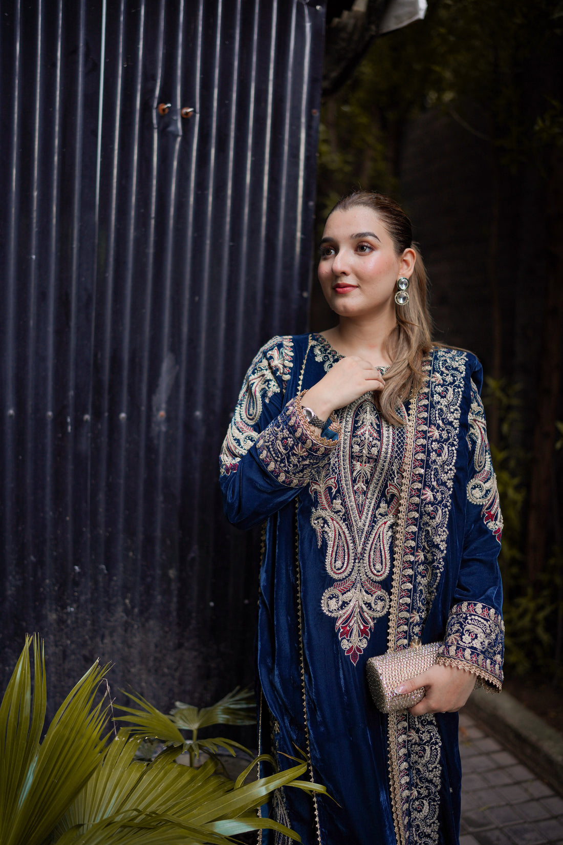 3 Piece Stitched Velvet  Suit - Ready to Wear