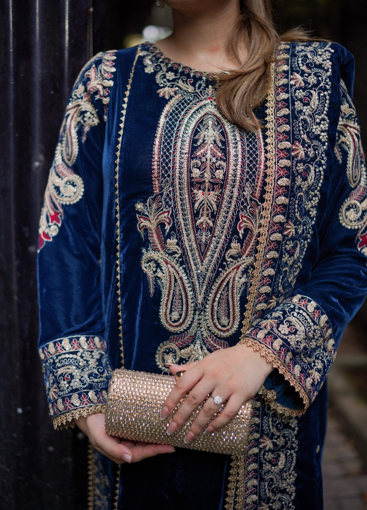 3 Piece Stitched Velvet  Suit - Ready to Wear