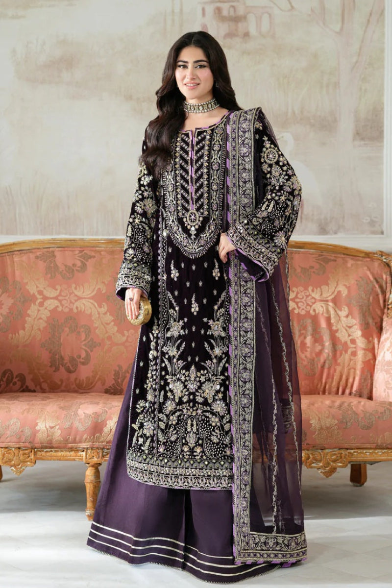 3 Piece Stitched Velvet Suit  - Ready to Wear