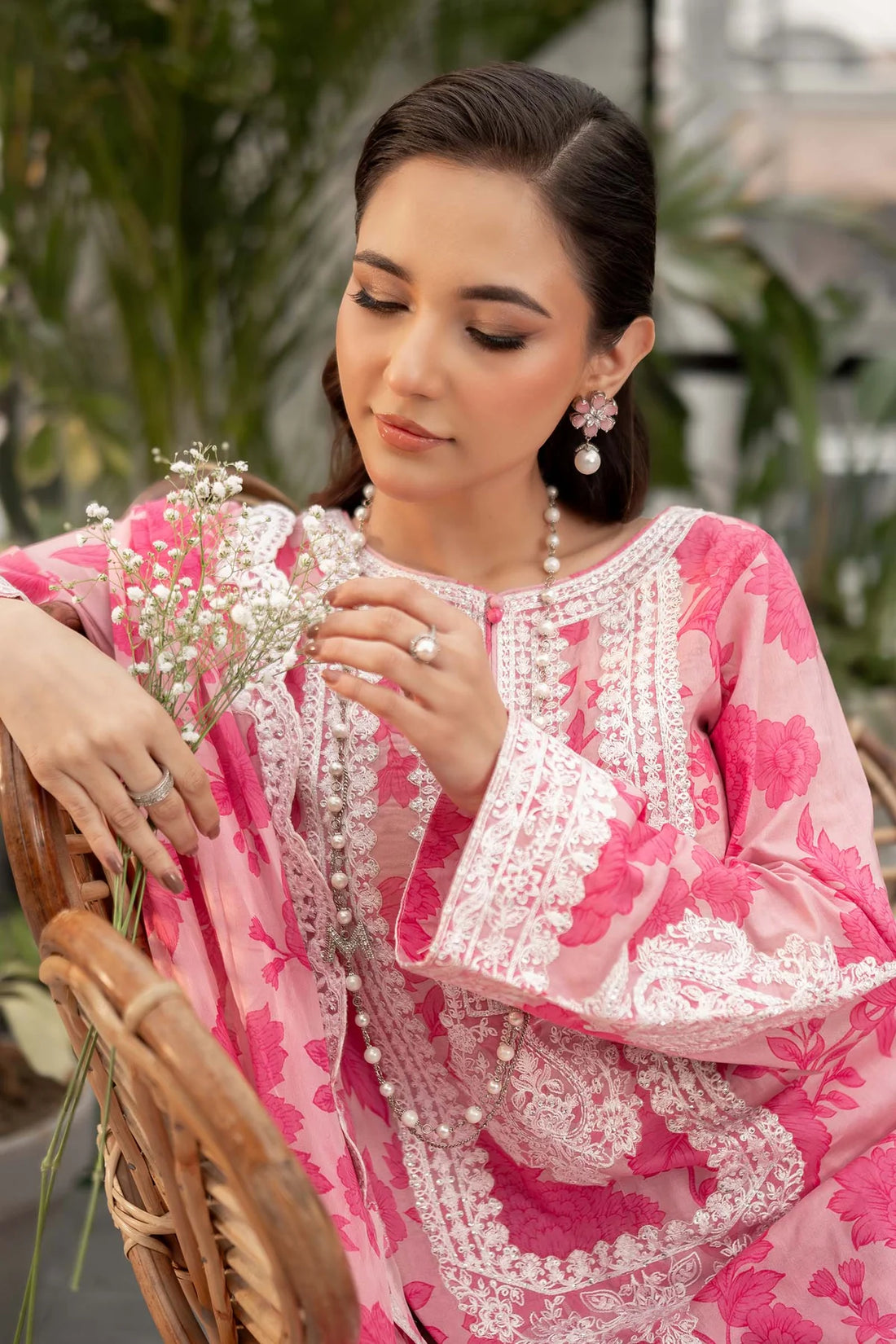 3 Piece Embroidery Lawn with Chiffon Dupatta