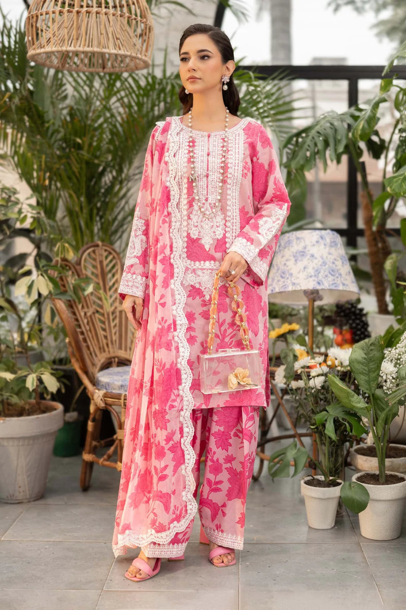 3 Piece Embroidery Lawn with Chiffon Dupatta