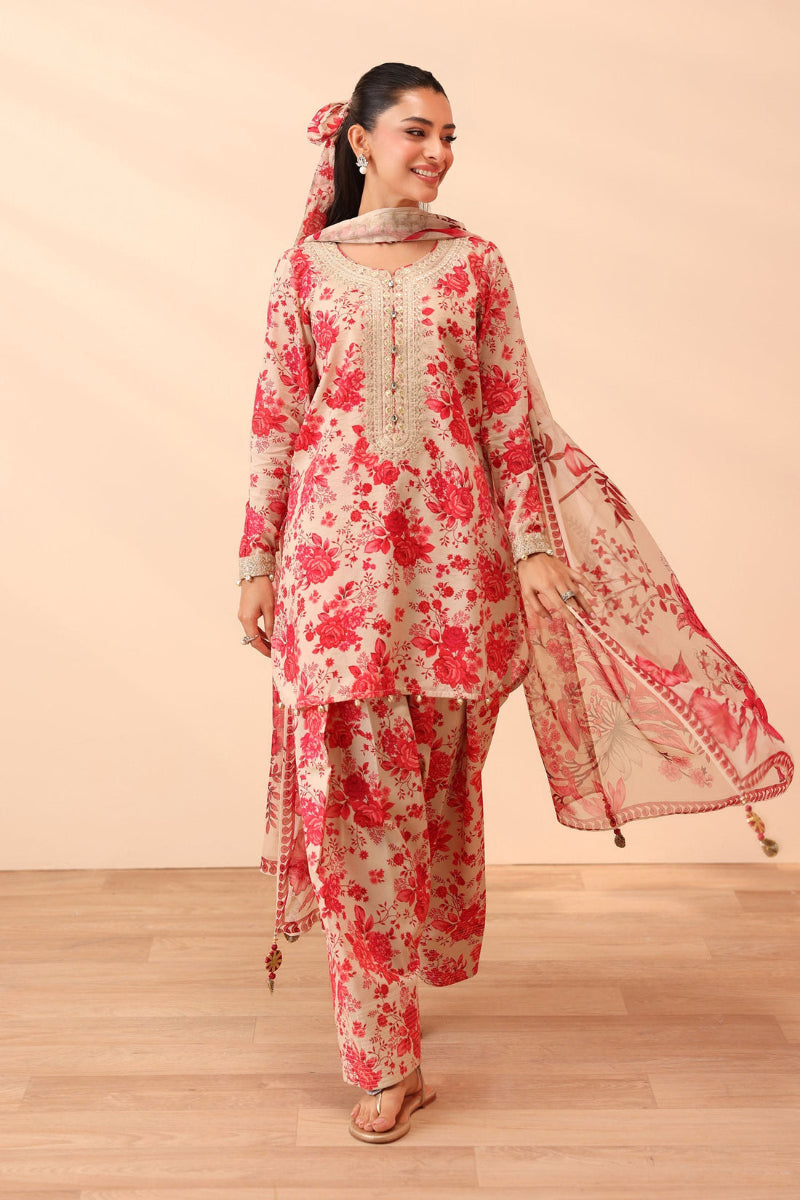 3 Piece Stitched Lawn Suit - Ready to Wear