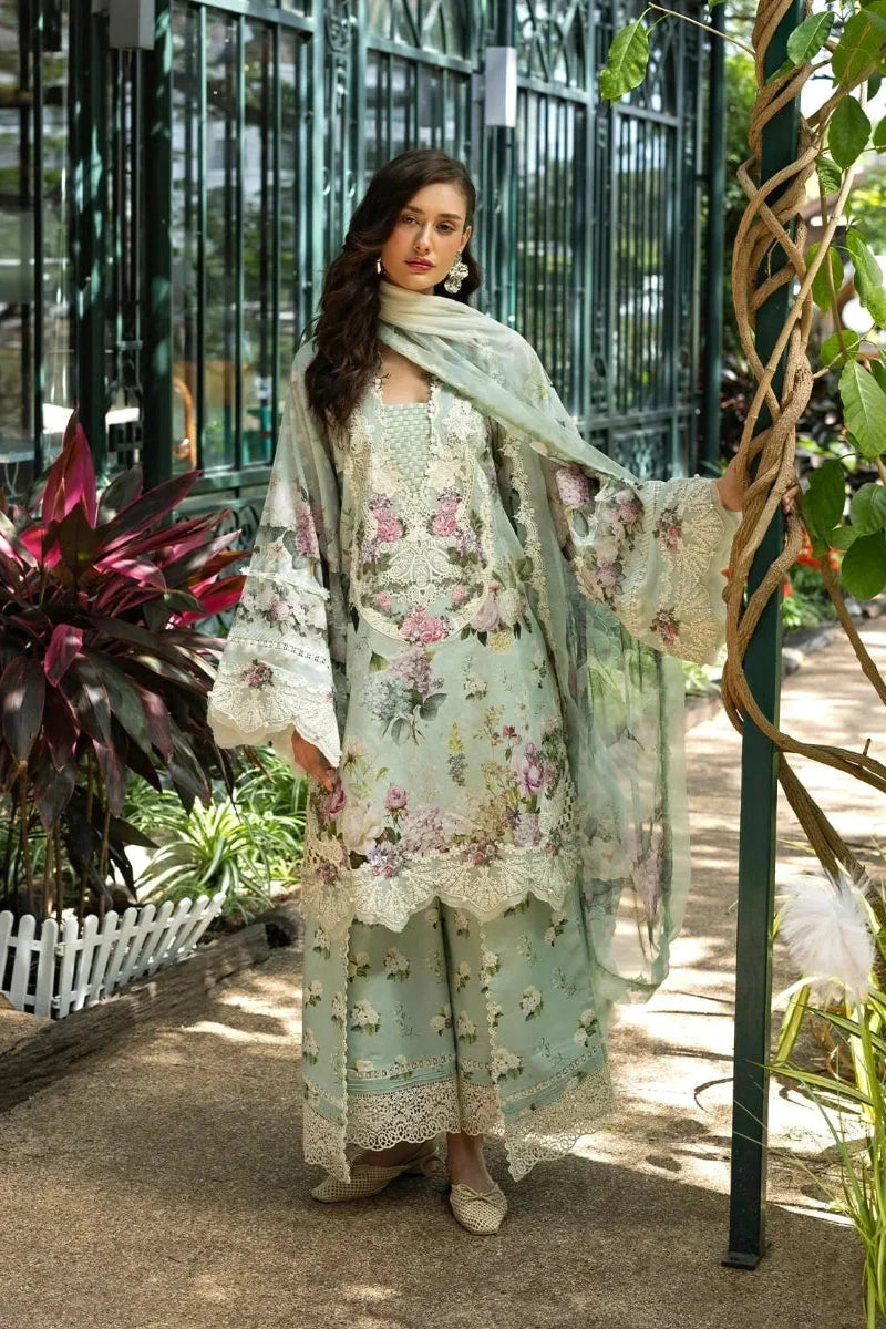 03-Piece Printed Lawn Suit With Chiffon Dupatta | Ready To Wear