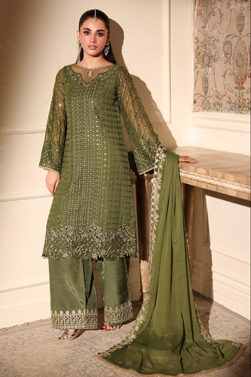 3 Piece Stitched Chiffon Suit - Ready to Wear