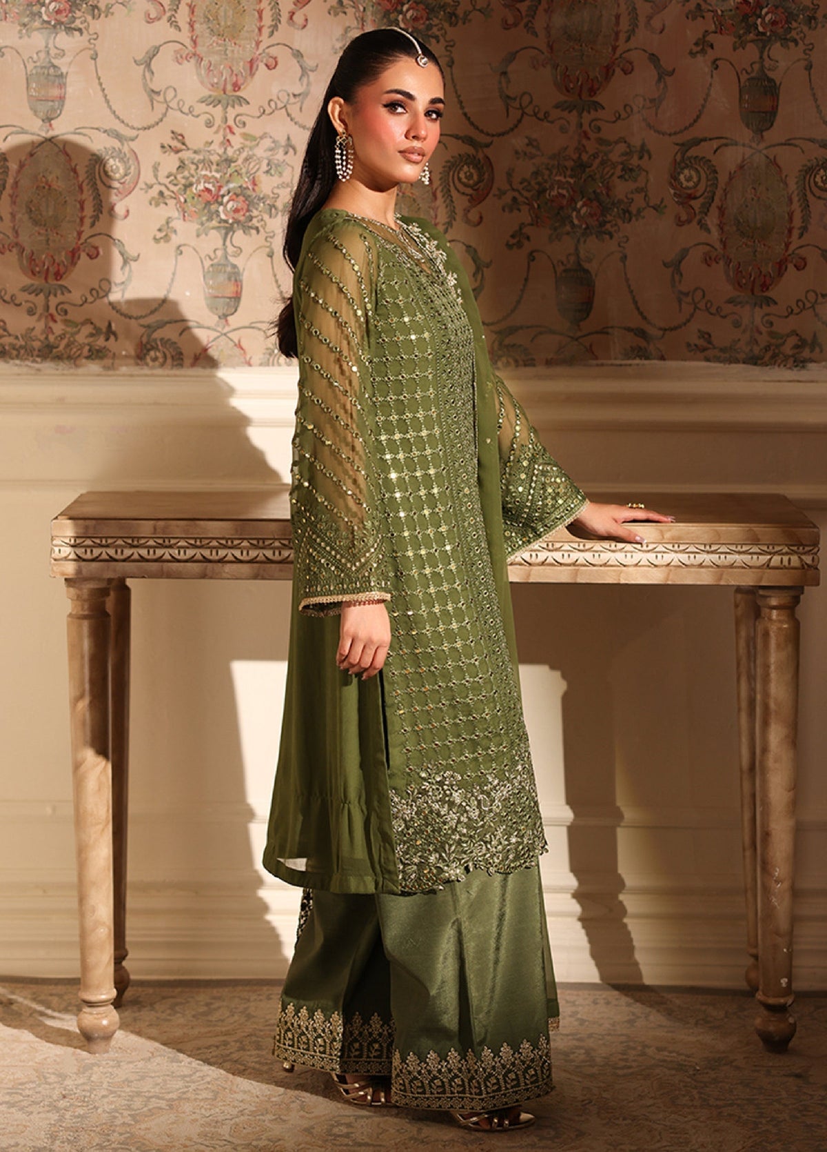 3 Piece Stitched Chiffon Suit - Ready to Wear