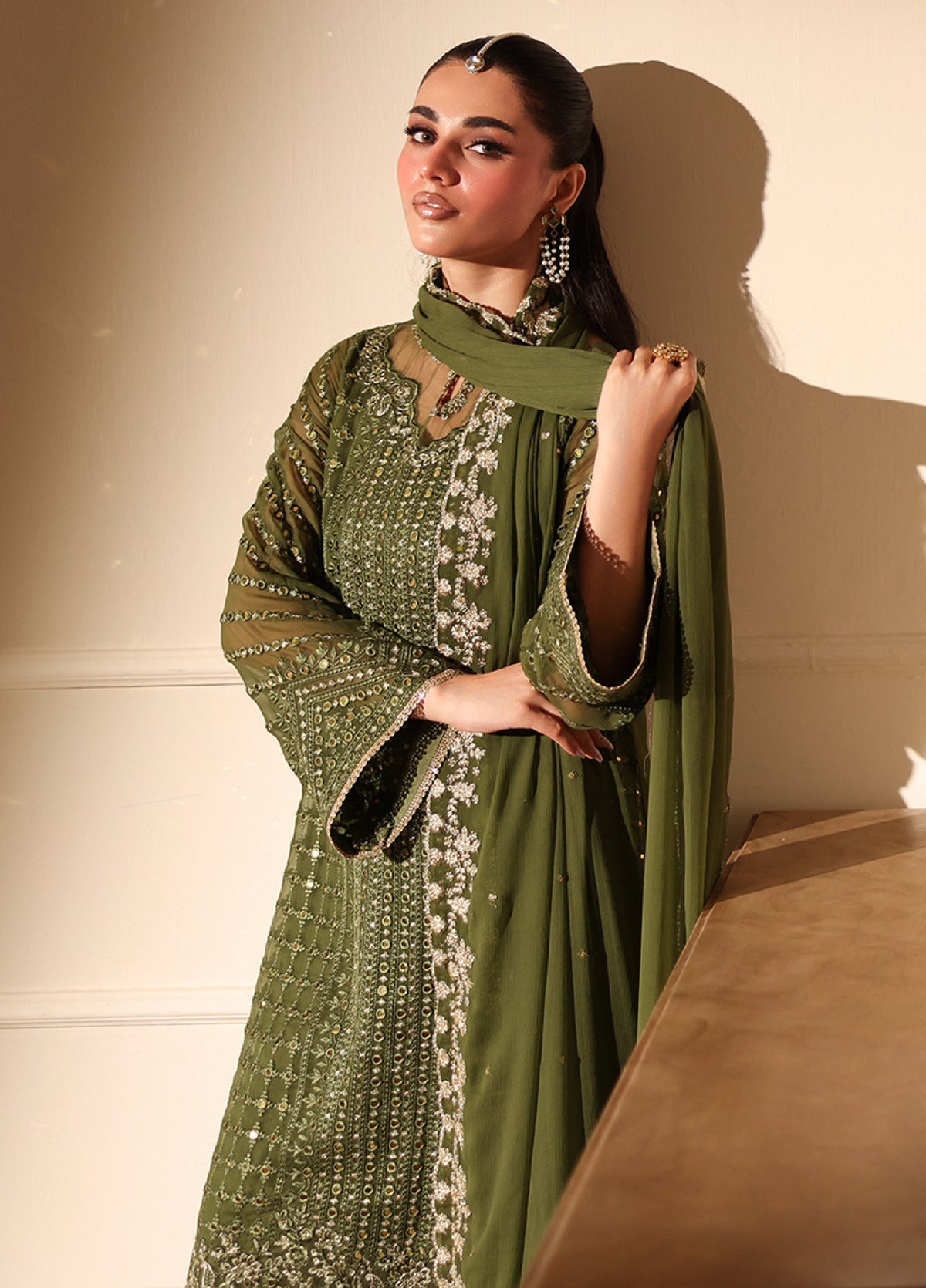 3 Piece Stitched Chiffon Suit - Ready to Wear