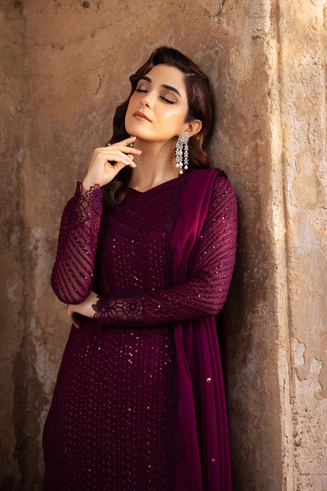 3 Piece Chiffon Embroidery Suit