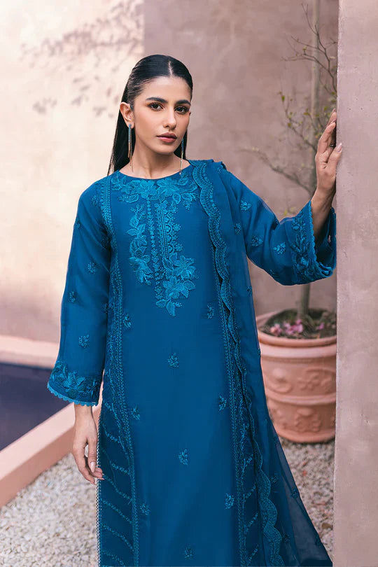 Stitched Chiffon Suit with Malai Trouser