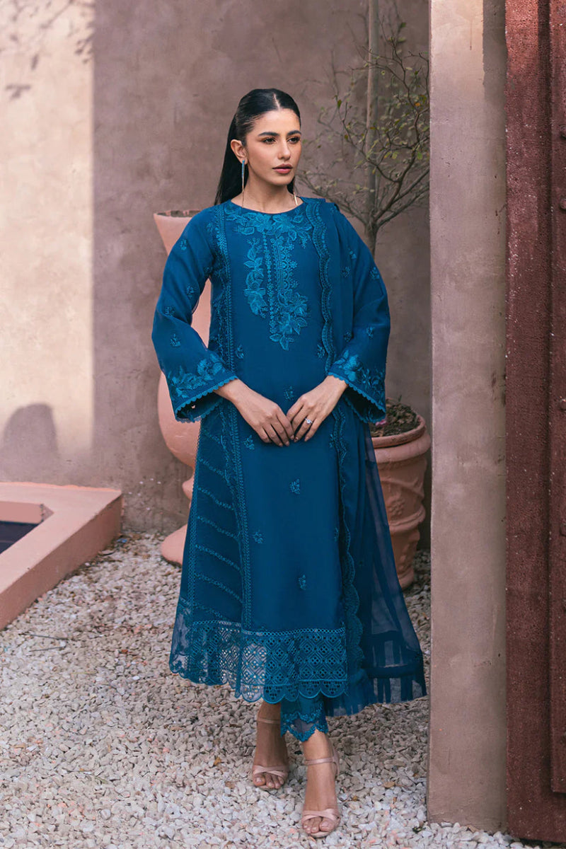 Stitched Chiffon Suit with Malai Trouser