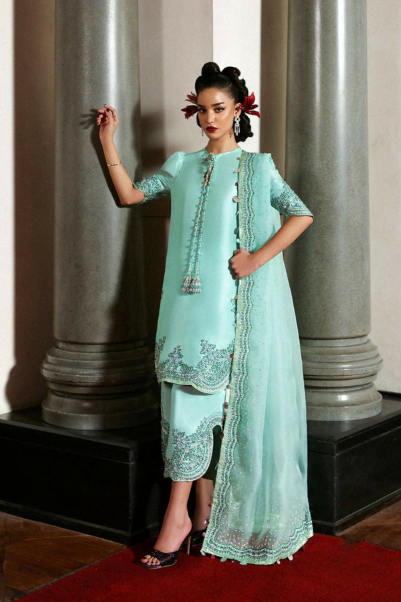 3 Piece Stitched Indian Raw Silk  Suit - Ready to Wear