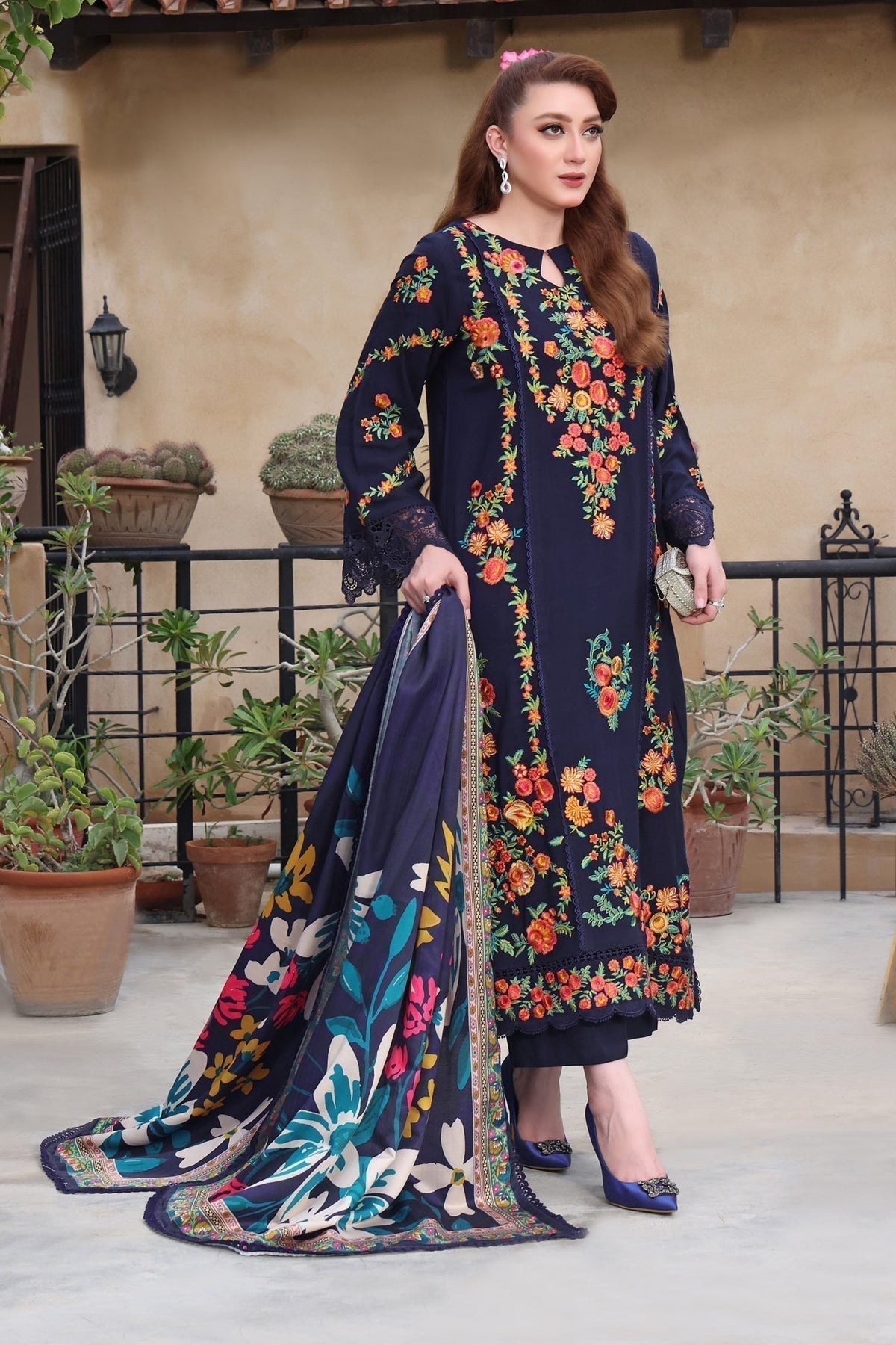 3 Piece Stitched Dhanak Dress - Ready to Wear
