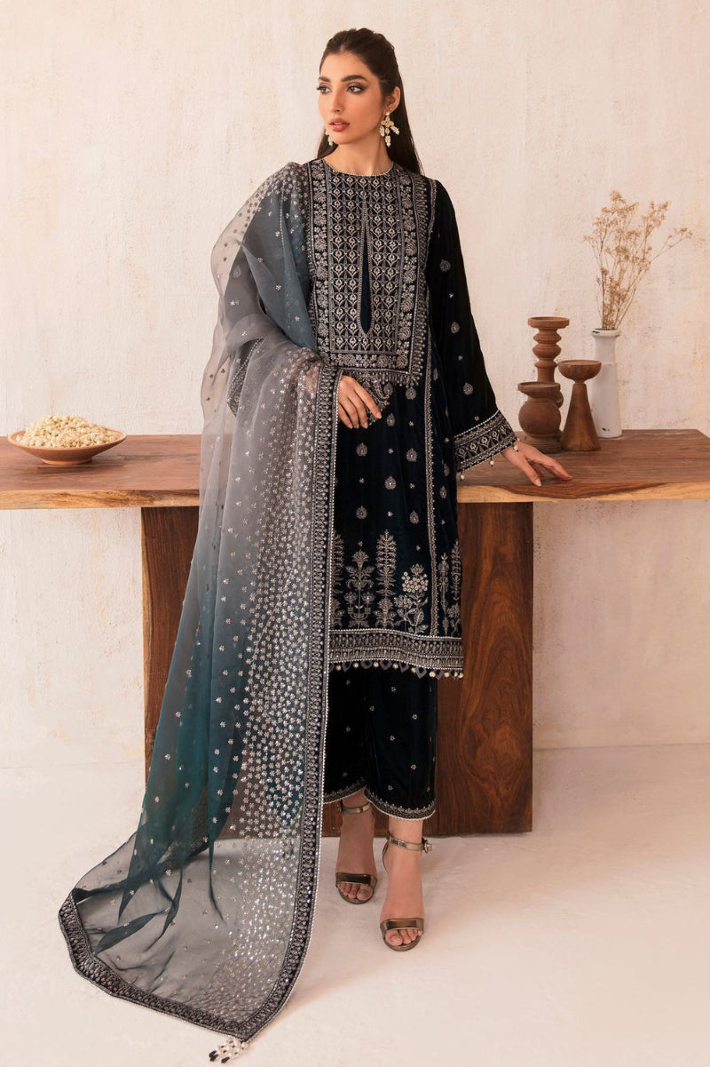 3 Piece  Stitched Velvet  Suit - Ready to Wear