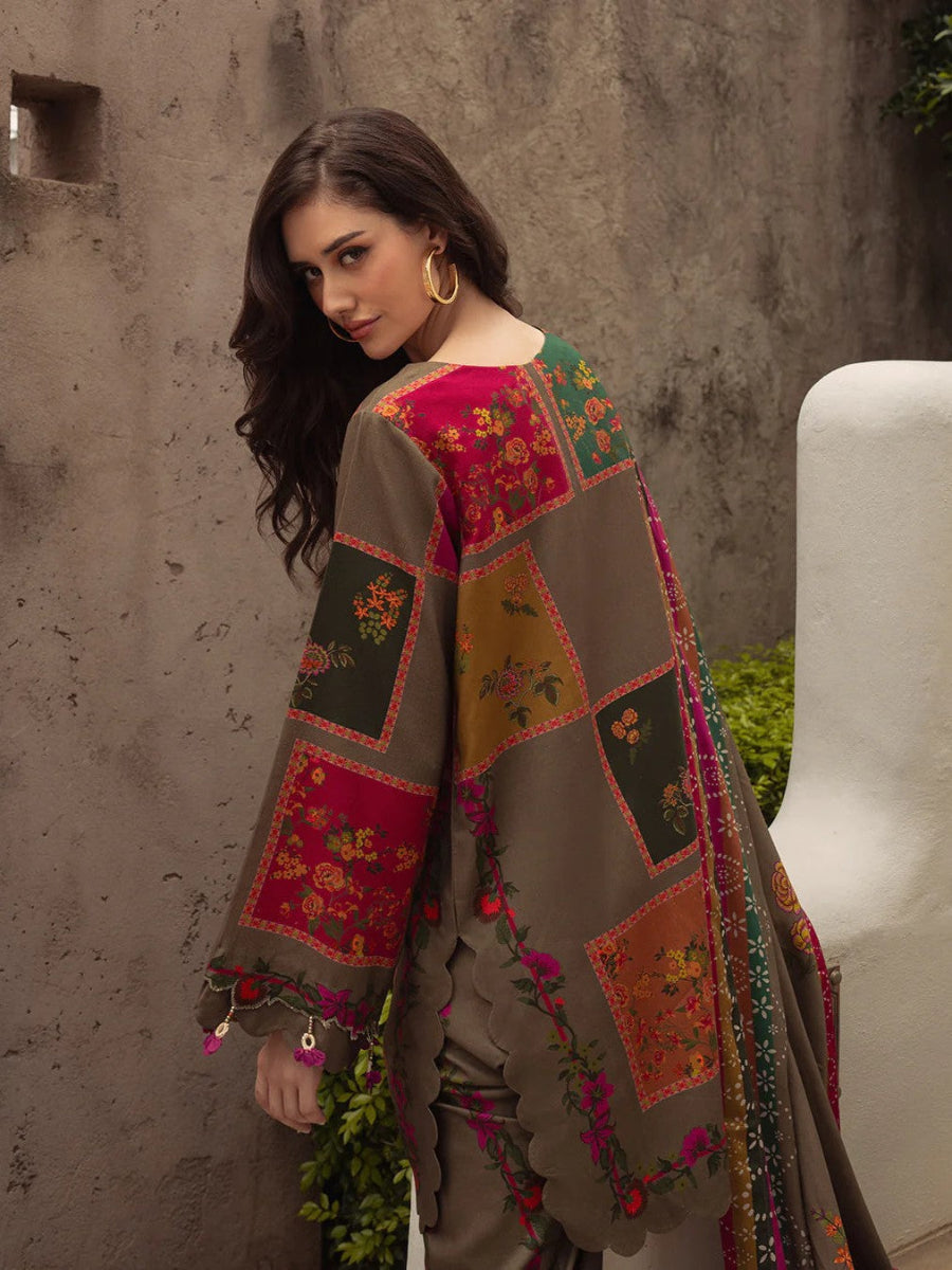 Olive Patchwork Lawn Suit | Ready-to-Wear 3-Piece Set