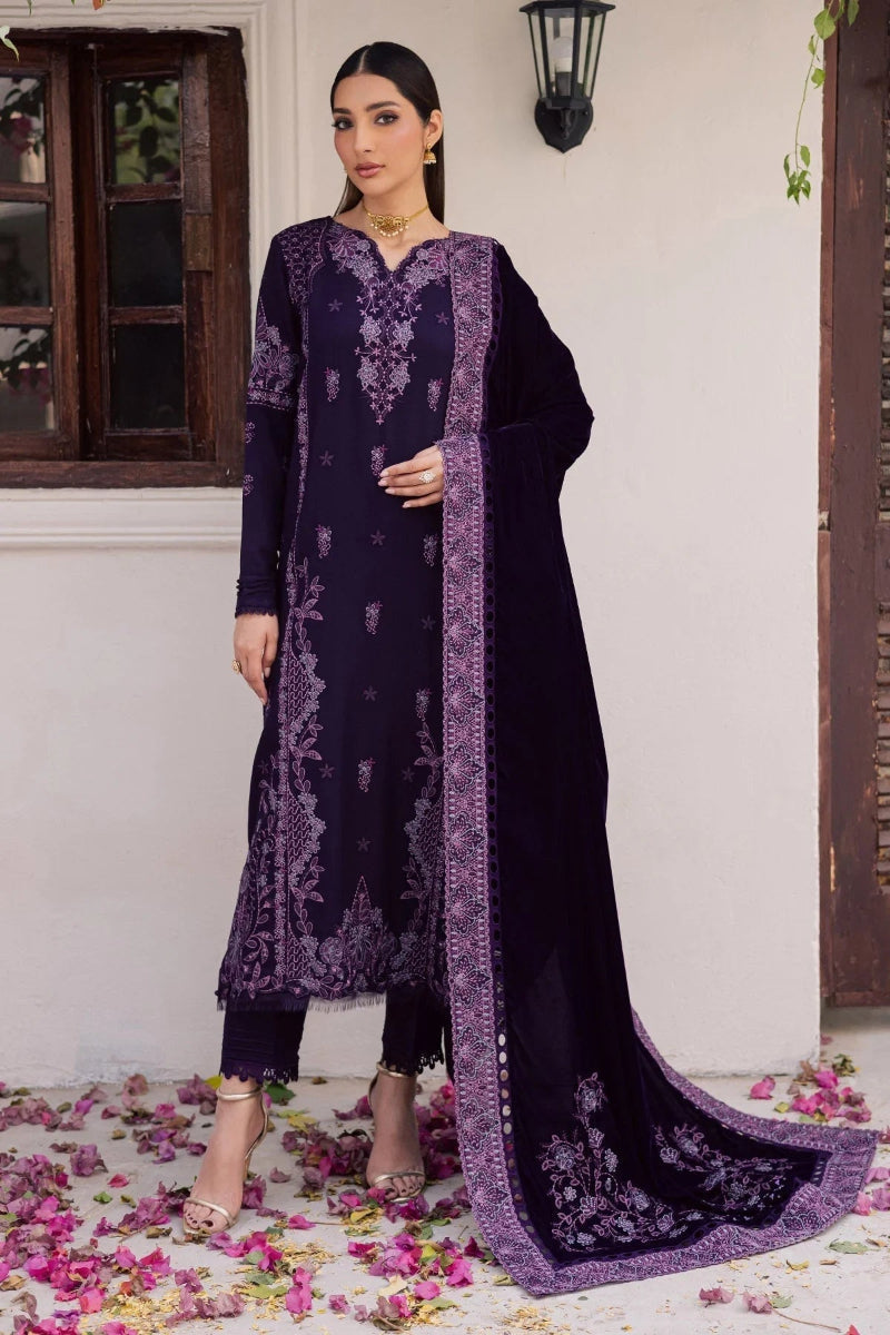 3 Piece Stitched Velvet Suit - Ready to Wear