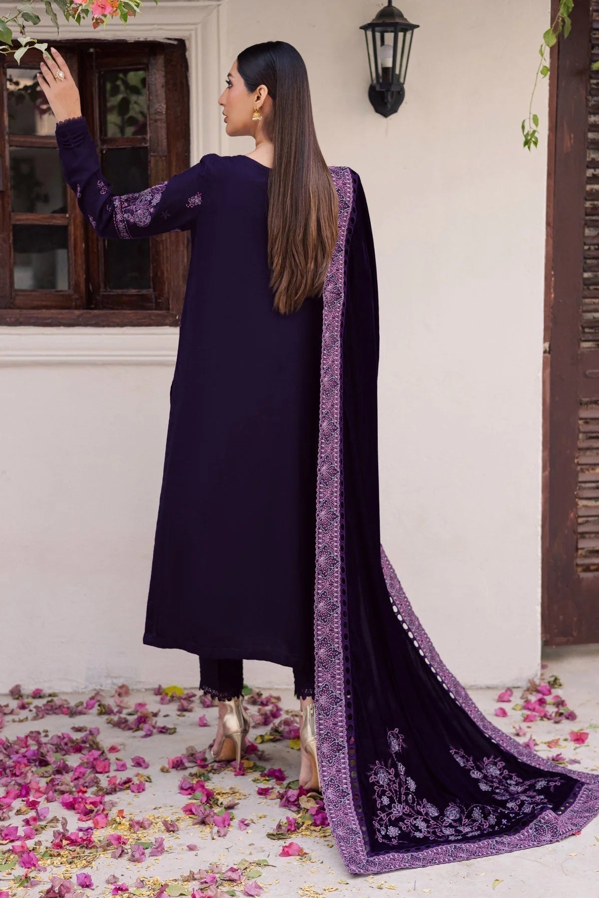 3 Piece Stitched Velvet Suit - Ready to Wear