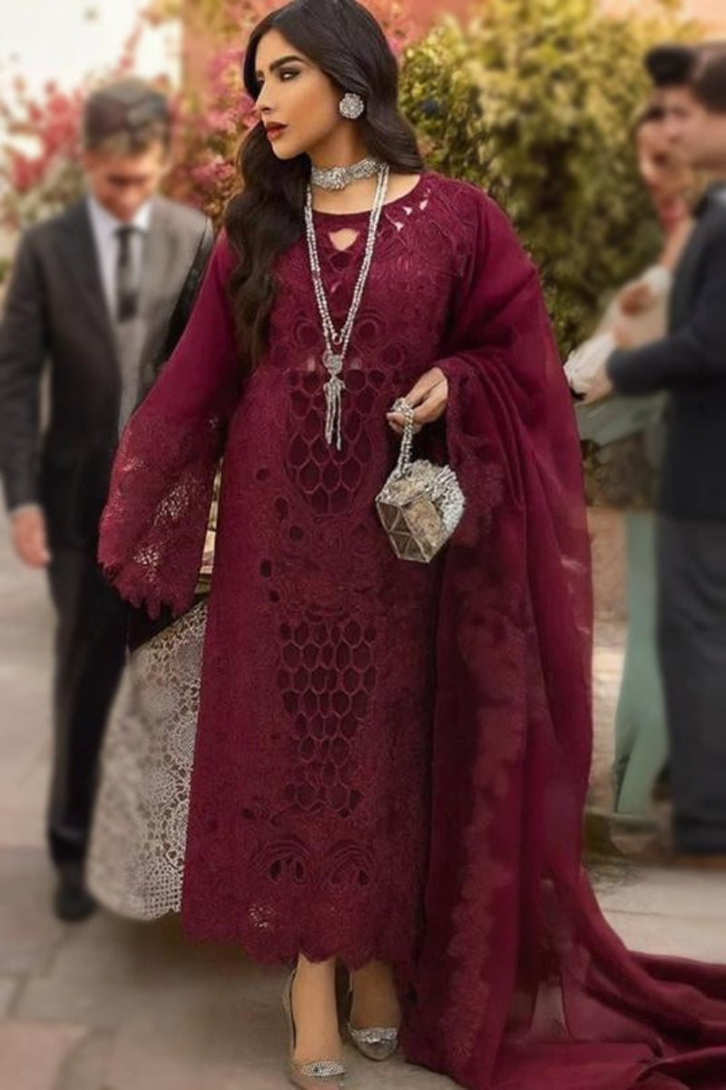 3 Piece Stitched Lawn Suit - Ready  to Wear