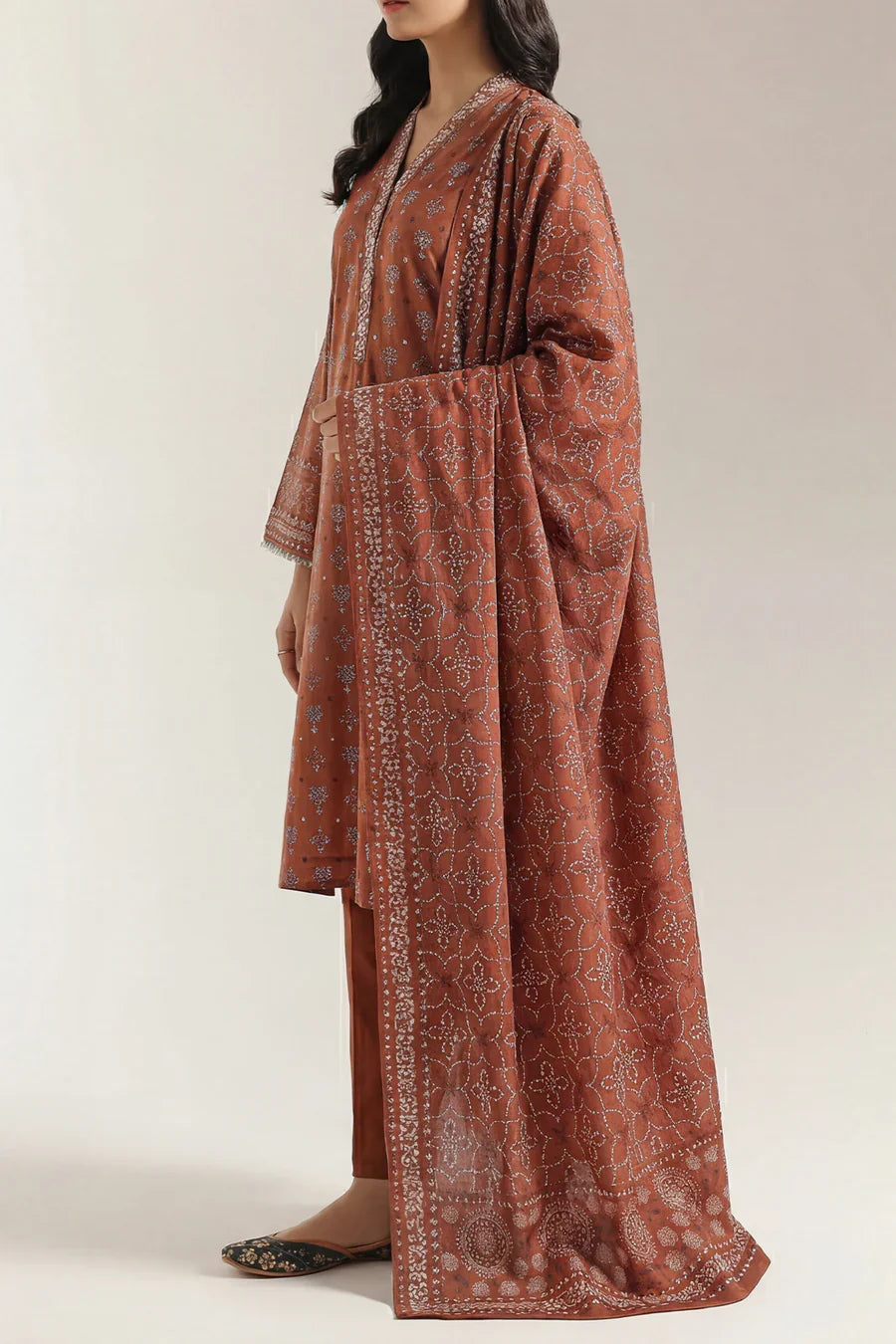 03-Piece Printed Lawn Suit - Ready To Wear