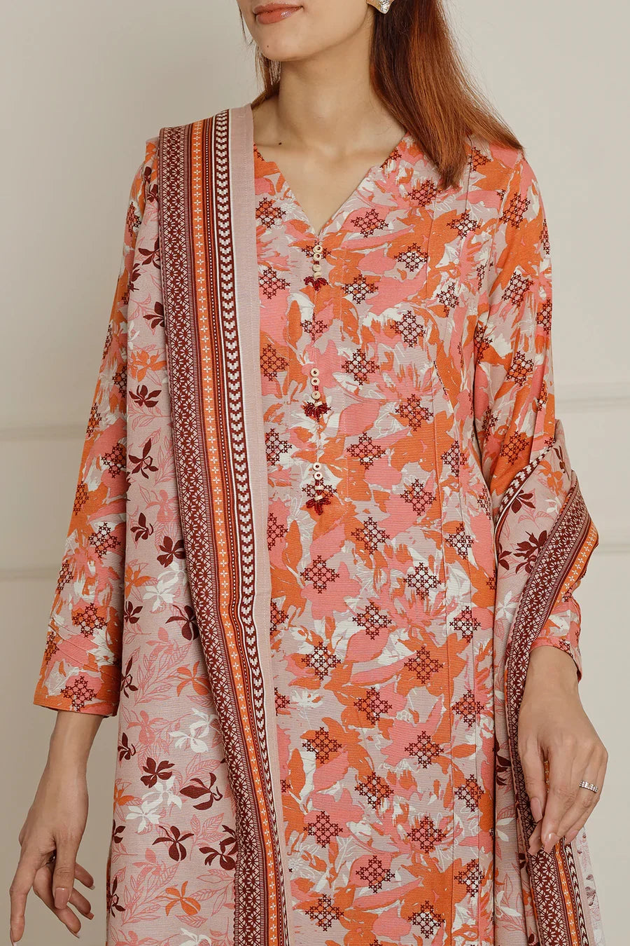 03-Piece Printed Lawn Suit - Ready To Wear