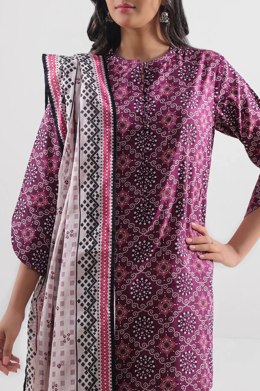 03-Piece Printed Lawn Suit - Ready To Wear