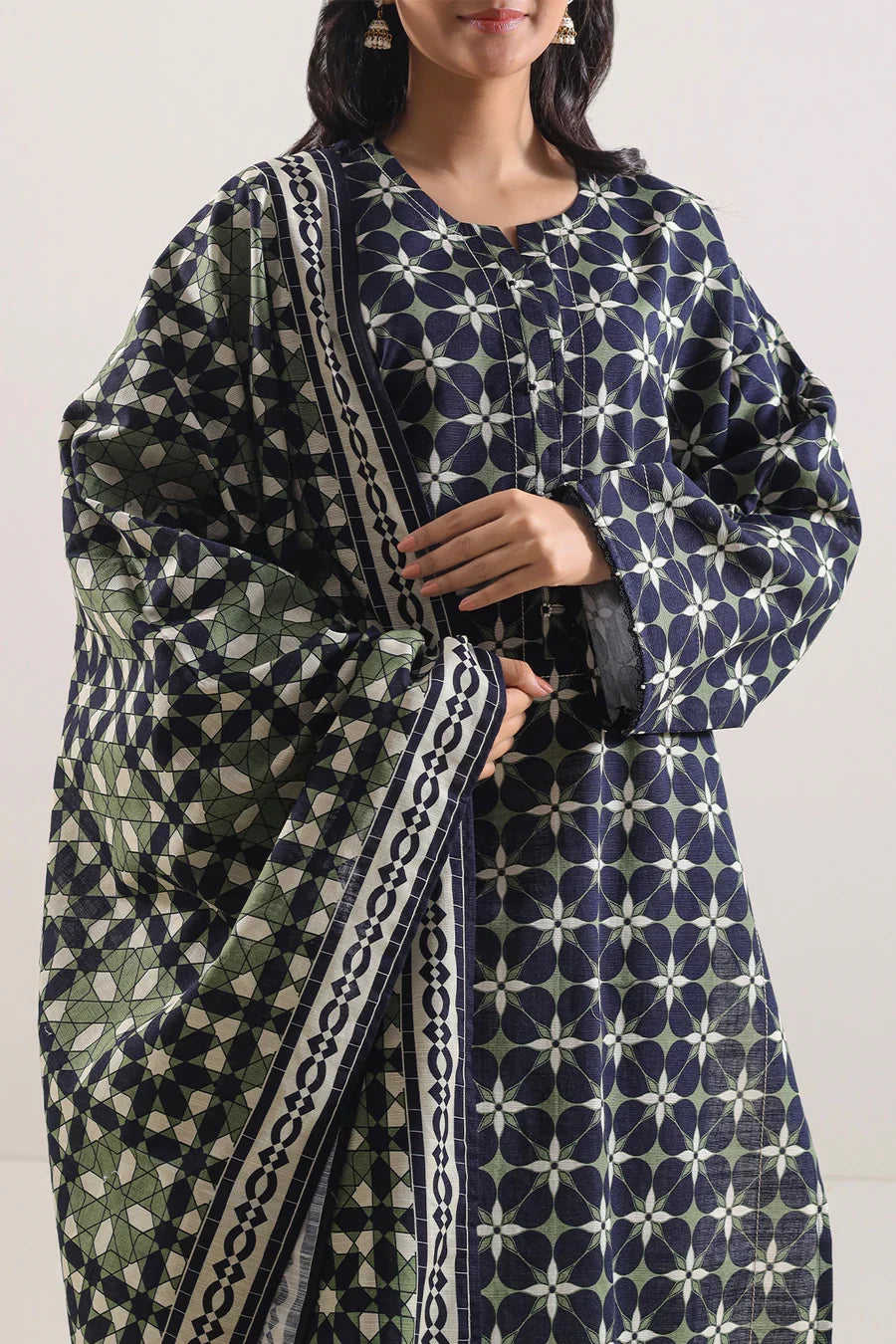 03-Piece Printed Lawn Suit - Ready To Wear