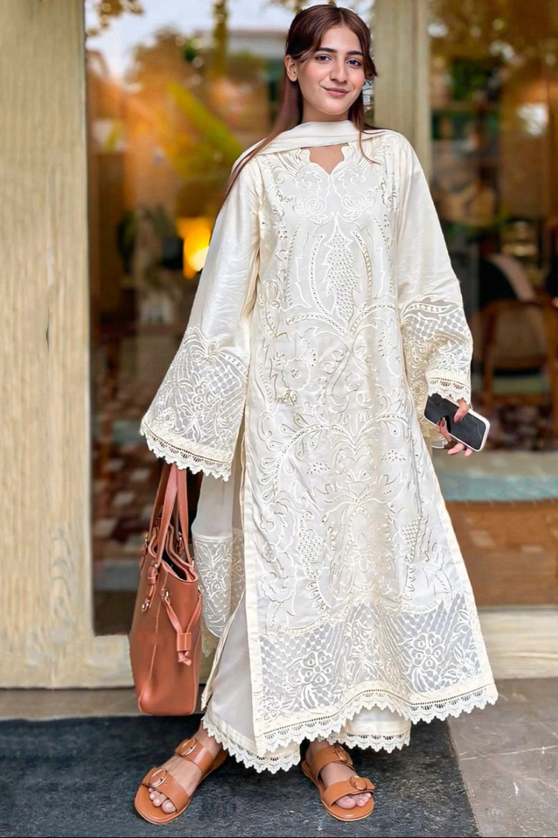 Orignal SADA SLEEK – Cambric Embroidered Suit (Stitched)