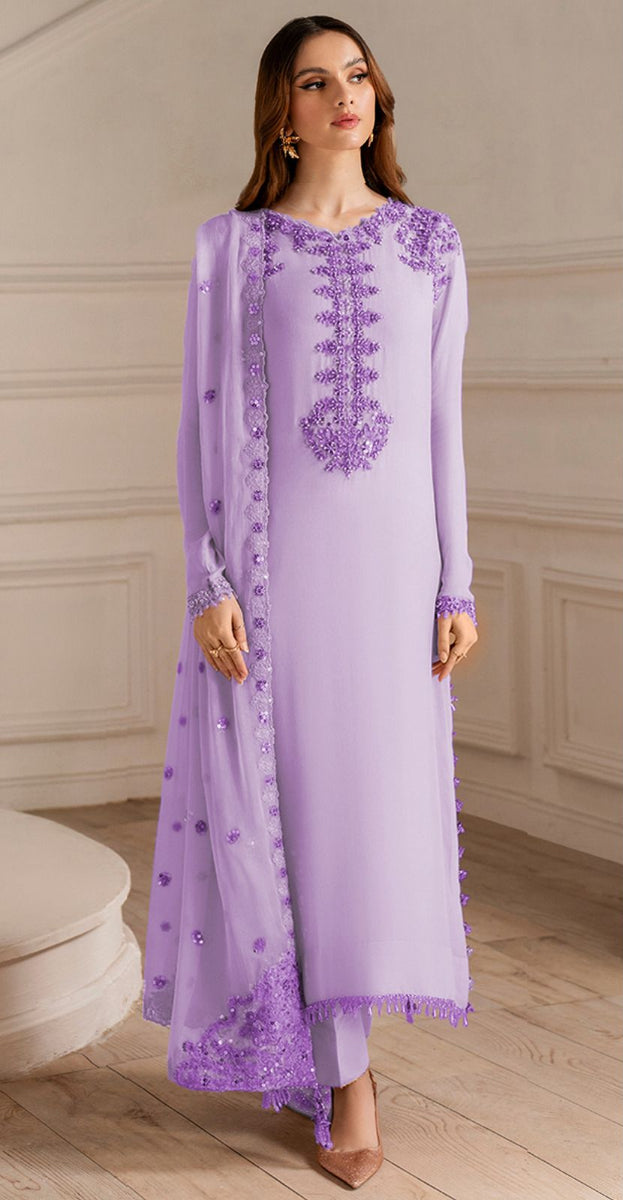 Luxury Formals Chiffon & Malai 3-Piece Suit