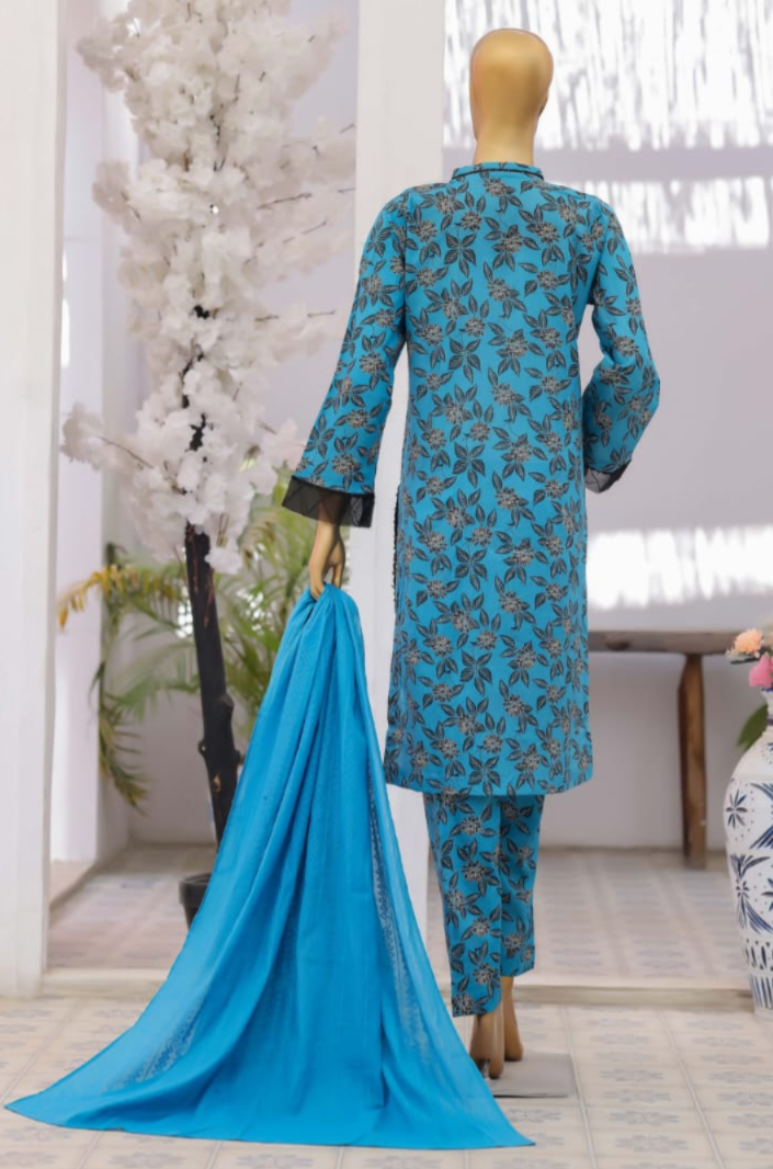 03-Piece Printed Lawn Suit - Ready TO Wear