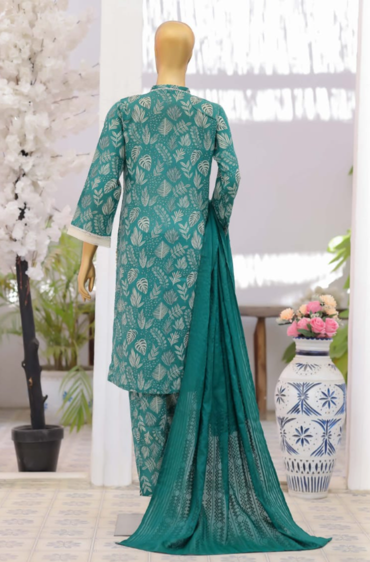 03-Piece Printed Lawn Suit - Ready TO Wear