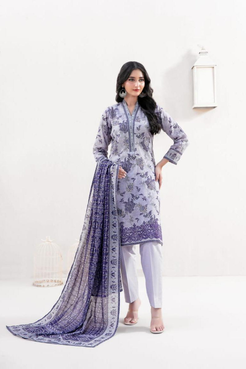 03-Piece Printed Lawn Sit - Ready To Wear