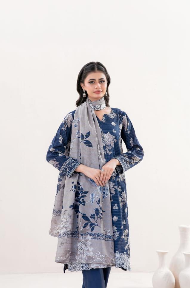 03-Piece Printed Lawn Suit - Ready To Wear