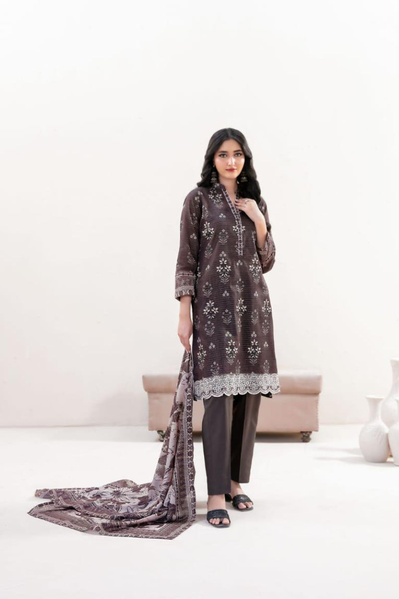 03-Piece Printed Lawn Suit - Ready To Wear