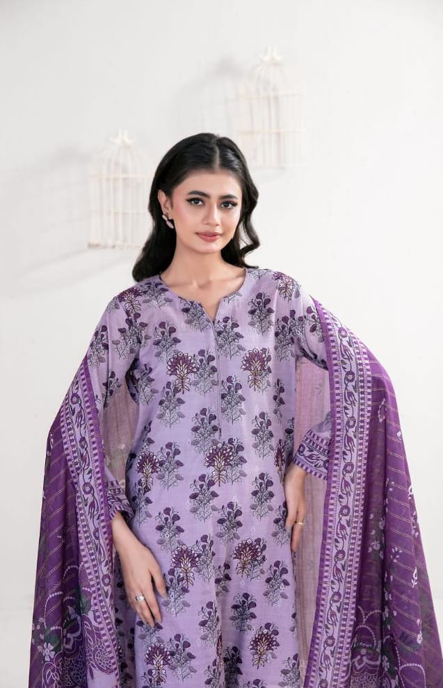03-Piece Printed Lawn Suit - Ready To Wear