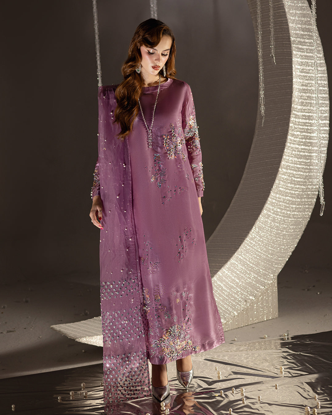 03-Piece Cotton Suit With Embroidery - Ready To Wear