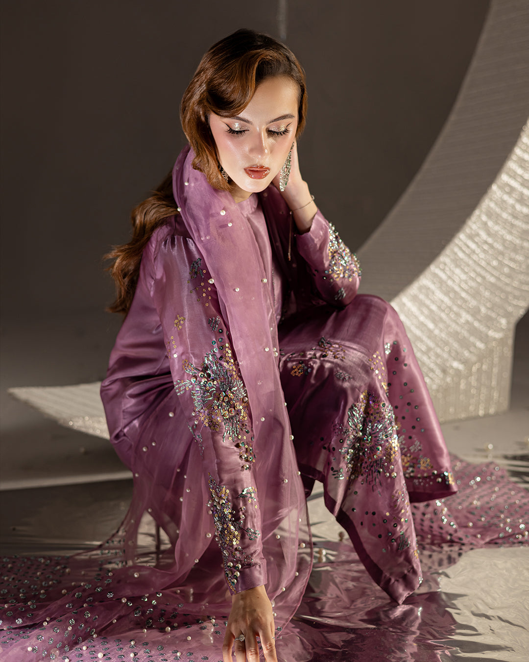 03-Piece Cotton Suit With Embroidery - Ready To Wear
