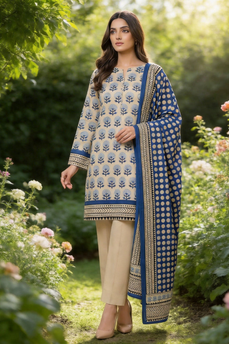 03-Piece Printed Lawn Suit | Ready To Wear