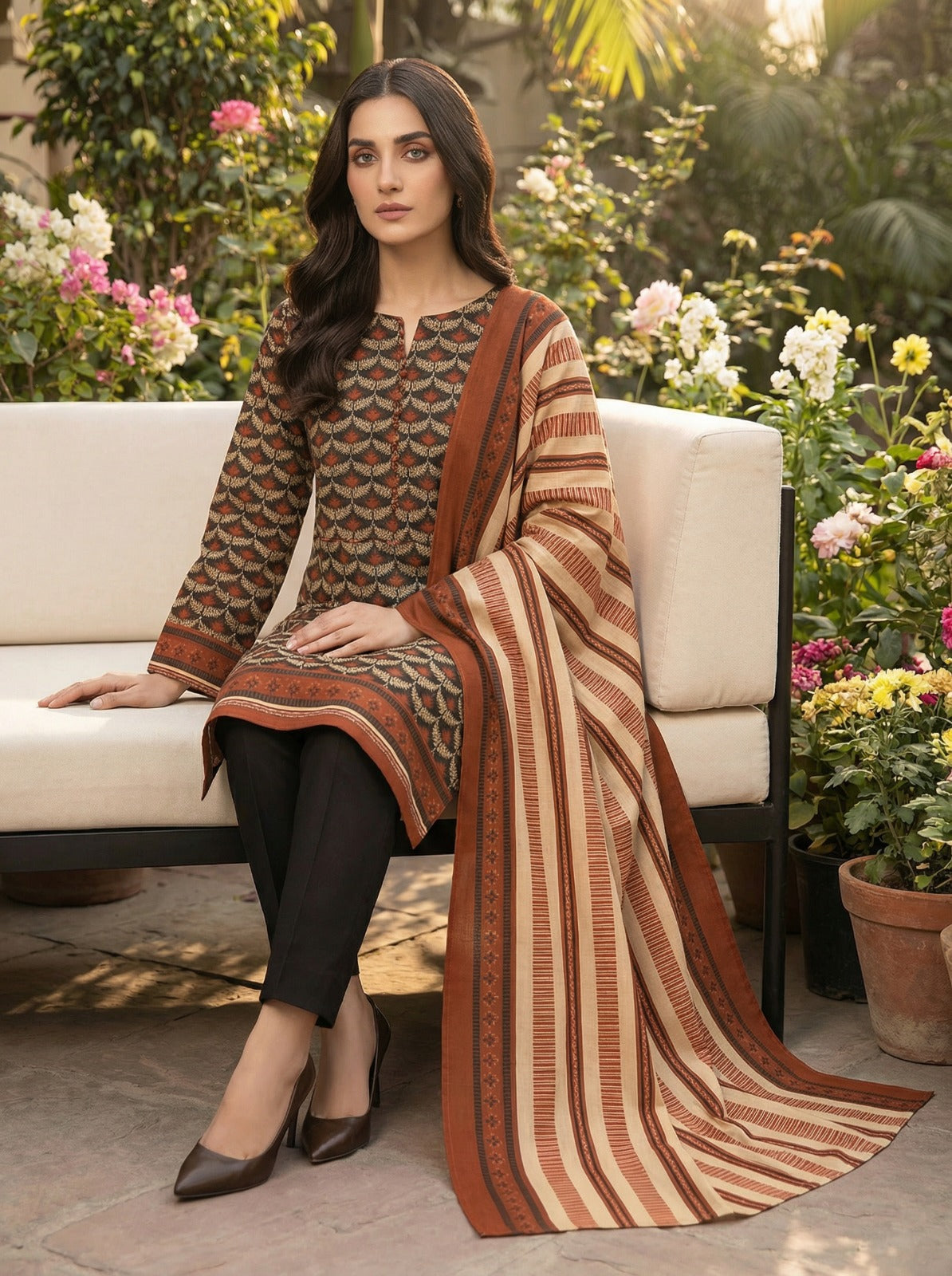 03-Piece Printed Lawn Suit | Ready To Wear