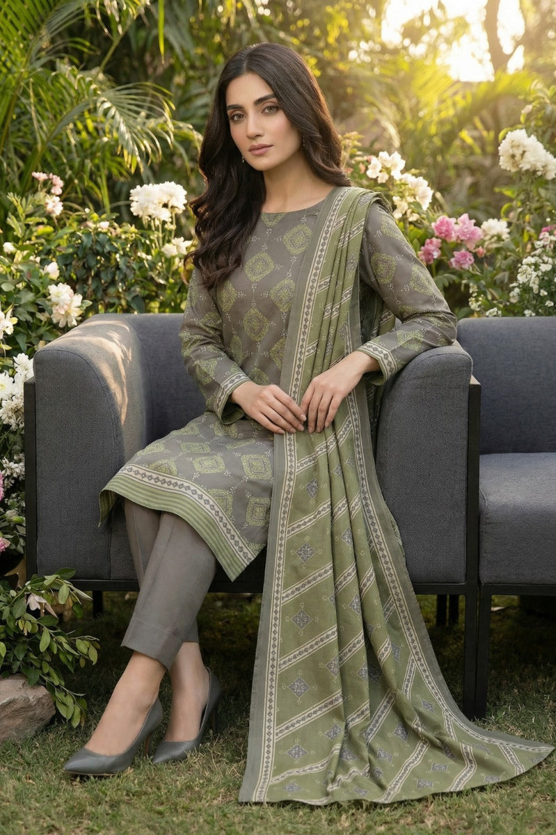 03-Piece Printed Lawn Suit | Ready To Wear