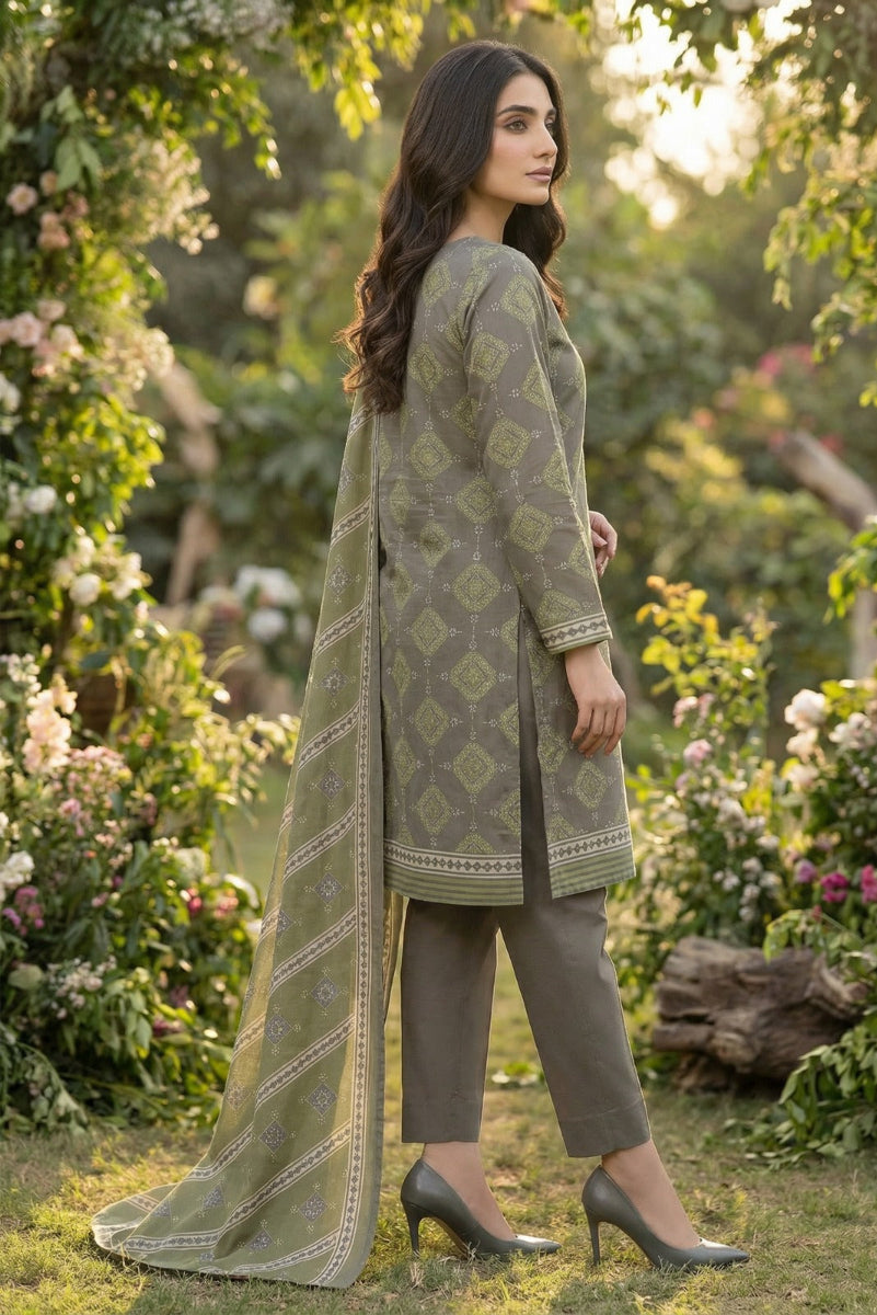 03-Piece Printed Lawn Suit | Ready To Wear