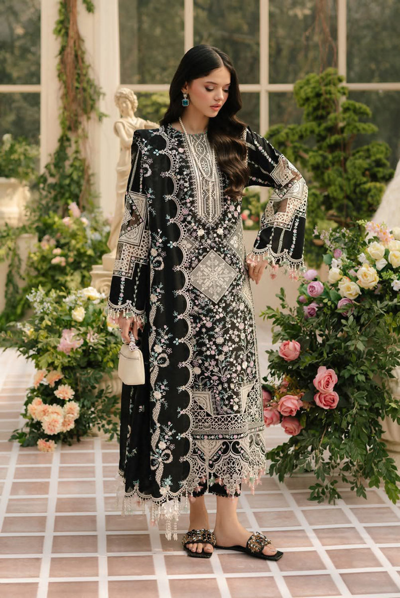 Noir Geometric Cutwork - Embroidered Lawn Suit | Ready To Wear