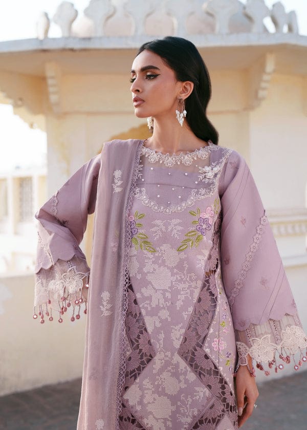 Lilac Geometric Cutwork - Embroidered Lawn Suit | Ready To Wear
