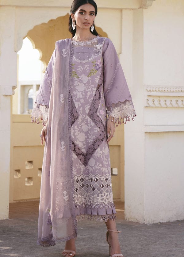 Lilac Geometric Cutwork - Embroidered Lawn Suit | Ready To Wear