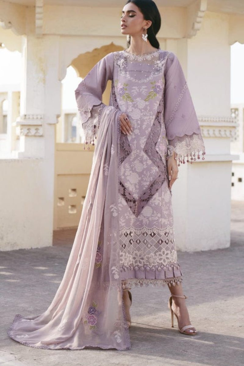 Lilac Geometric Cutwork - Embroidered Lawn Suit | Ready To Wear